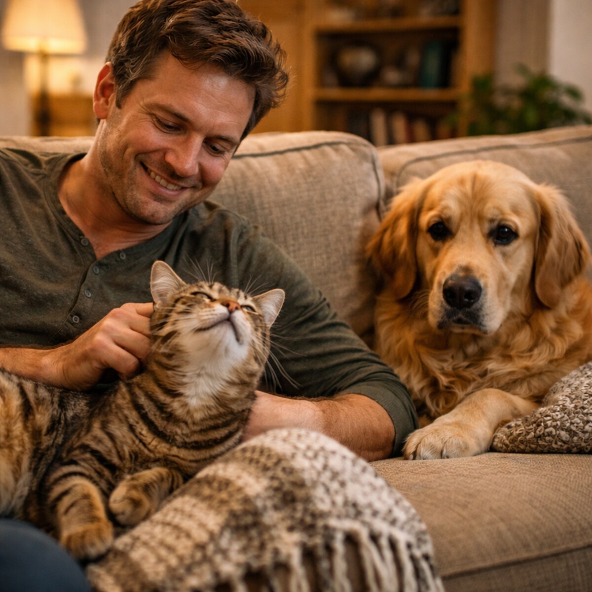 Generated image of a jealous dog