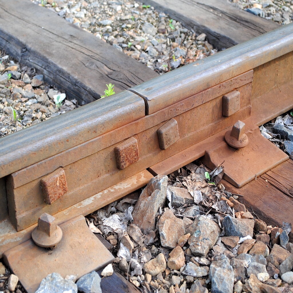 Photo of a jointed railway track