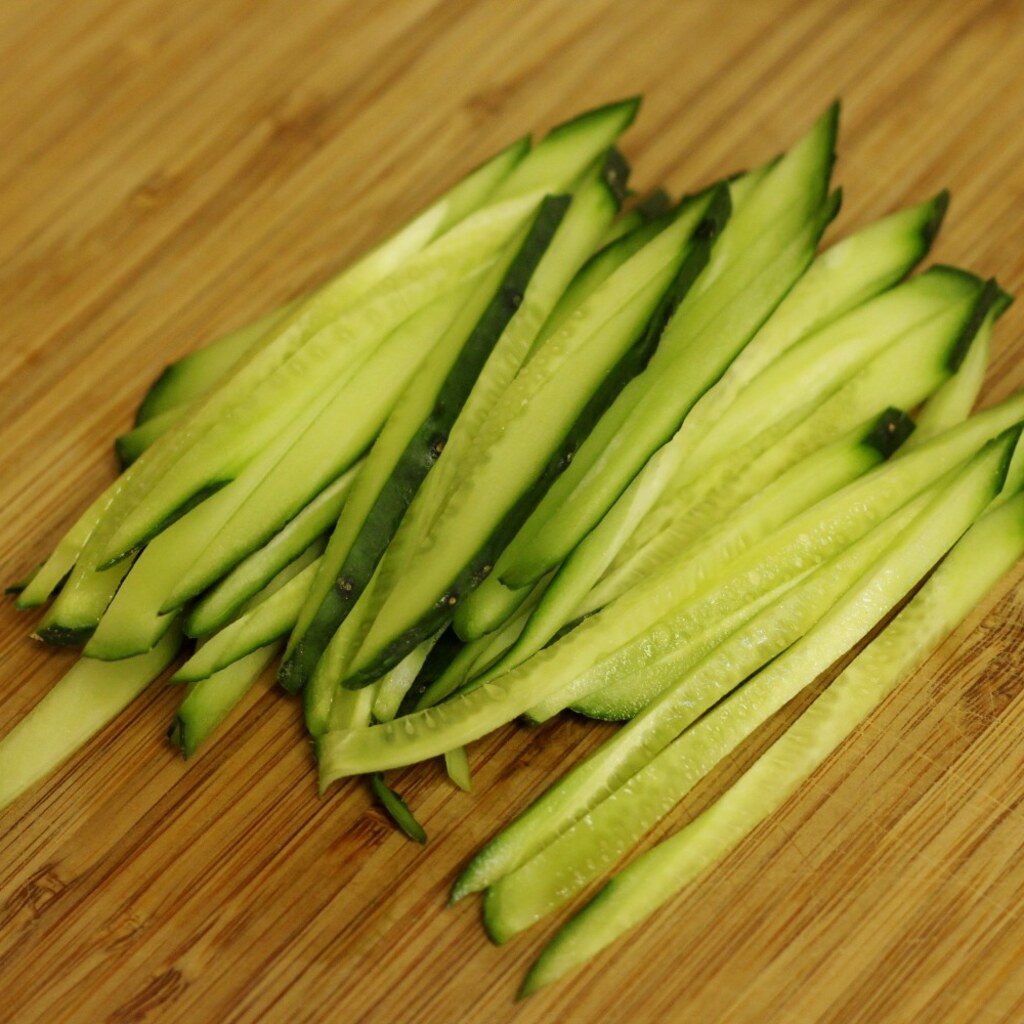 photo of julienned cucumbers