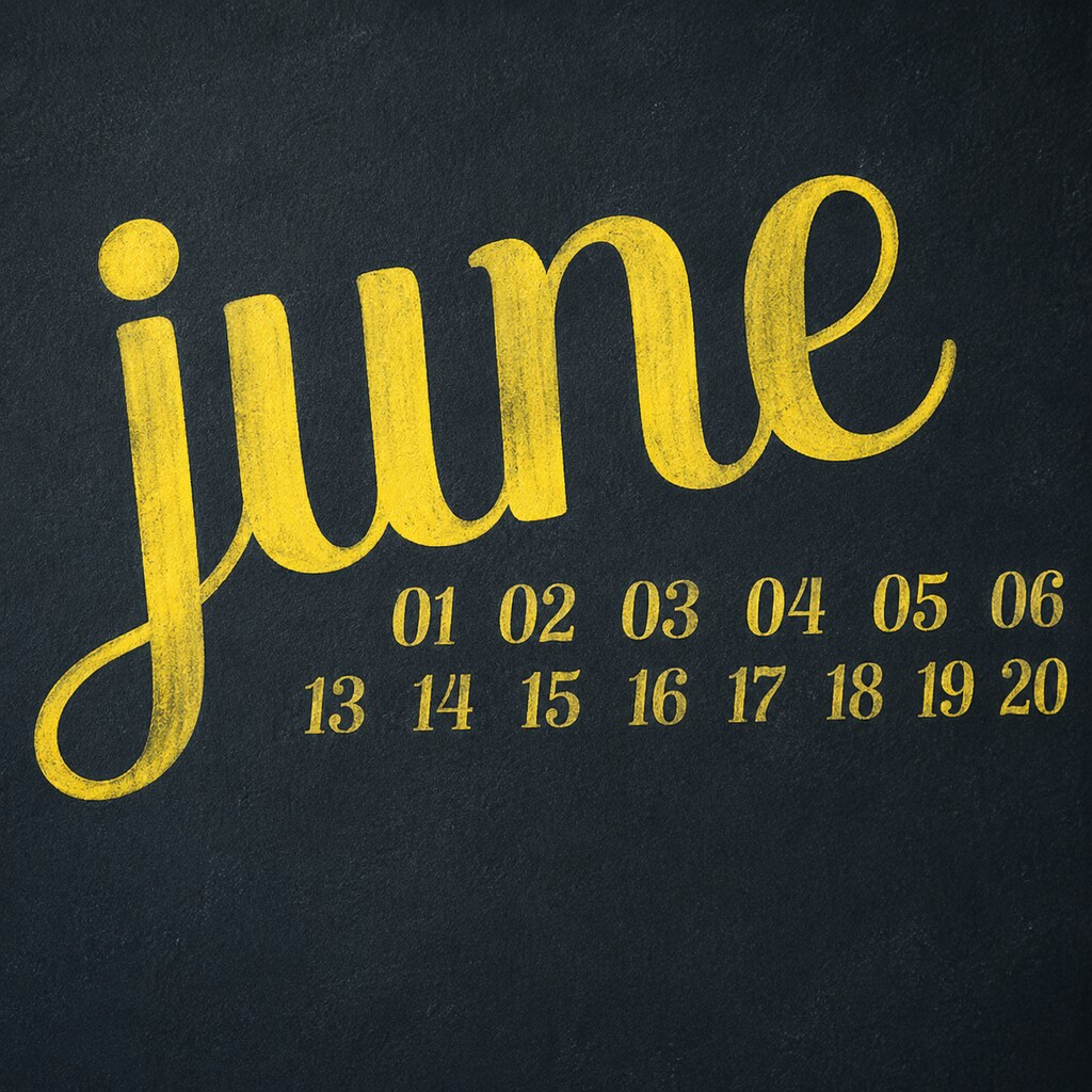 Photo of a calendar that says June