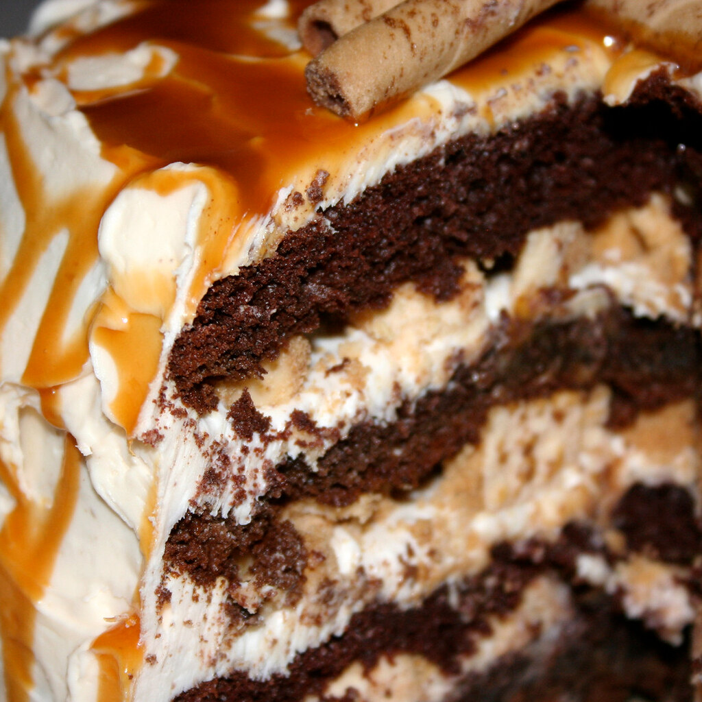 Photo of a layered cake.