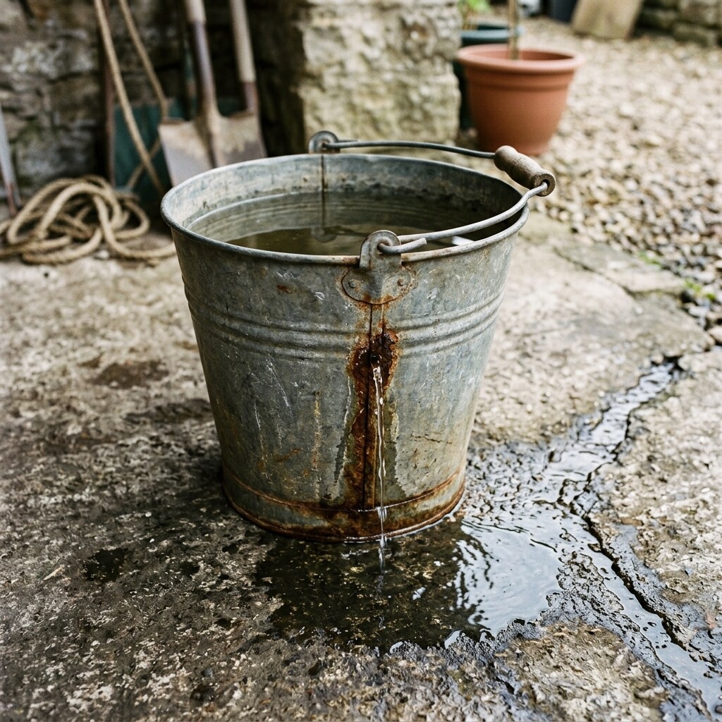 Generated image of a leaking bucket