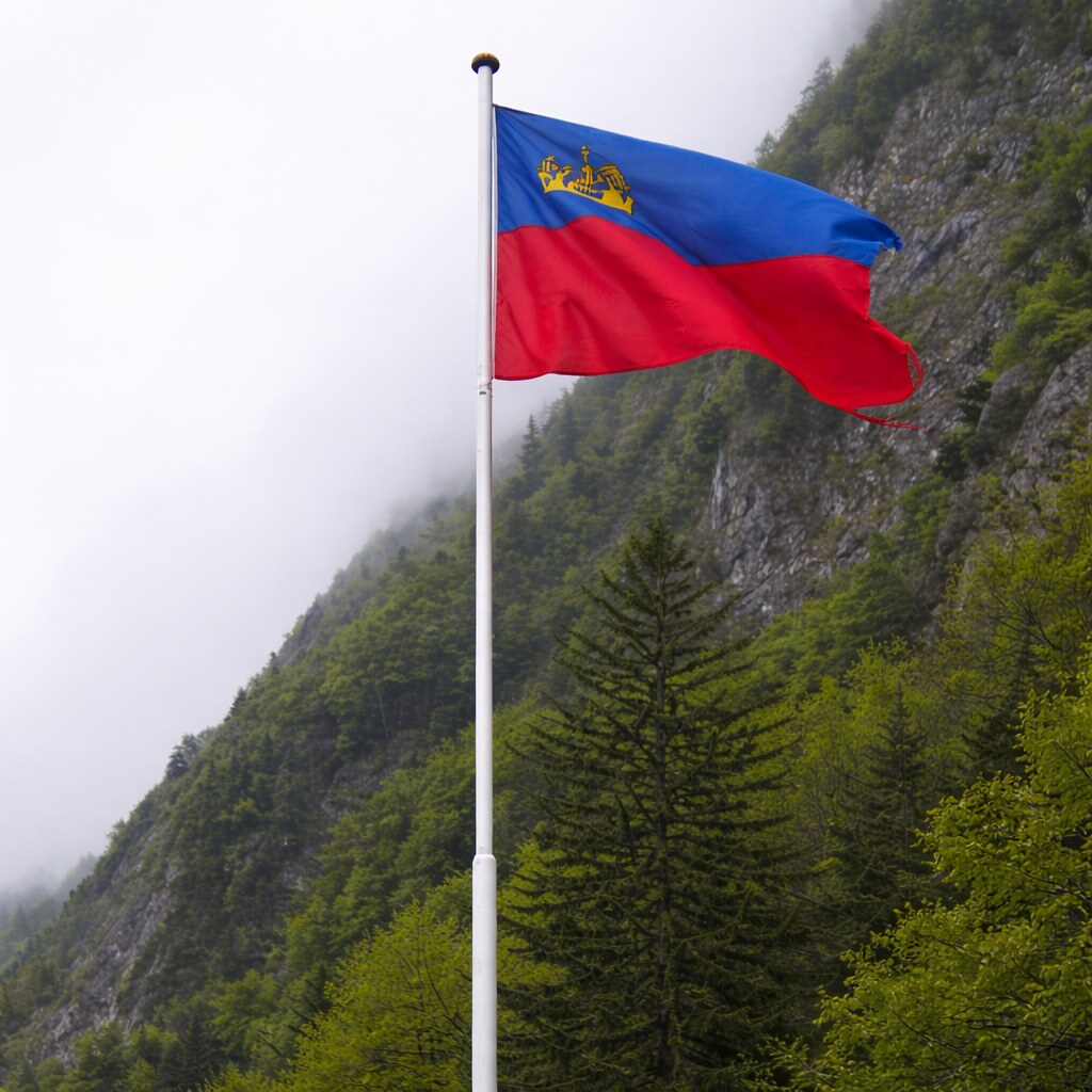 Photo of the Liechtenstein flag