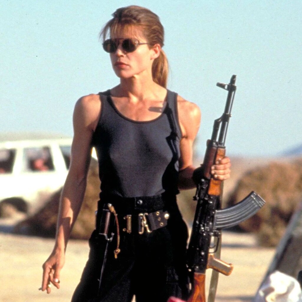Actress Linda Hamilton, playing Sarah Connor