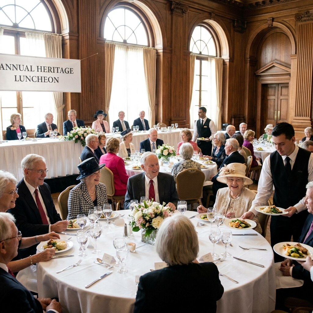 Generated image of a formal luncheon