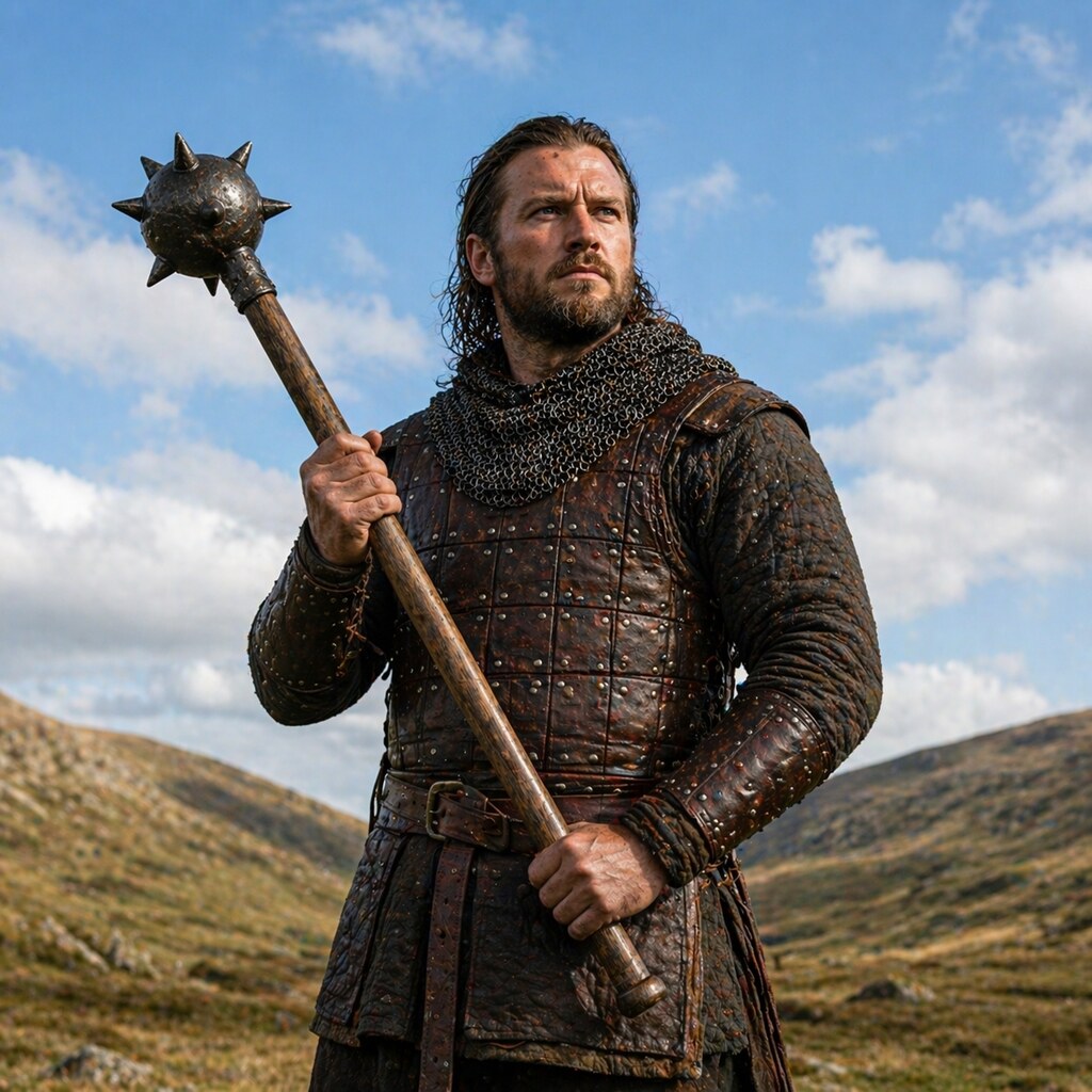 Generated image of a warrior holding a mace