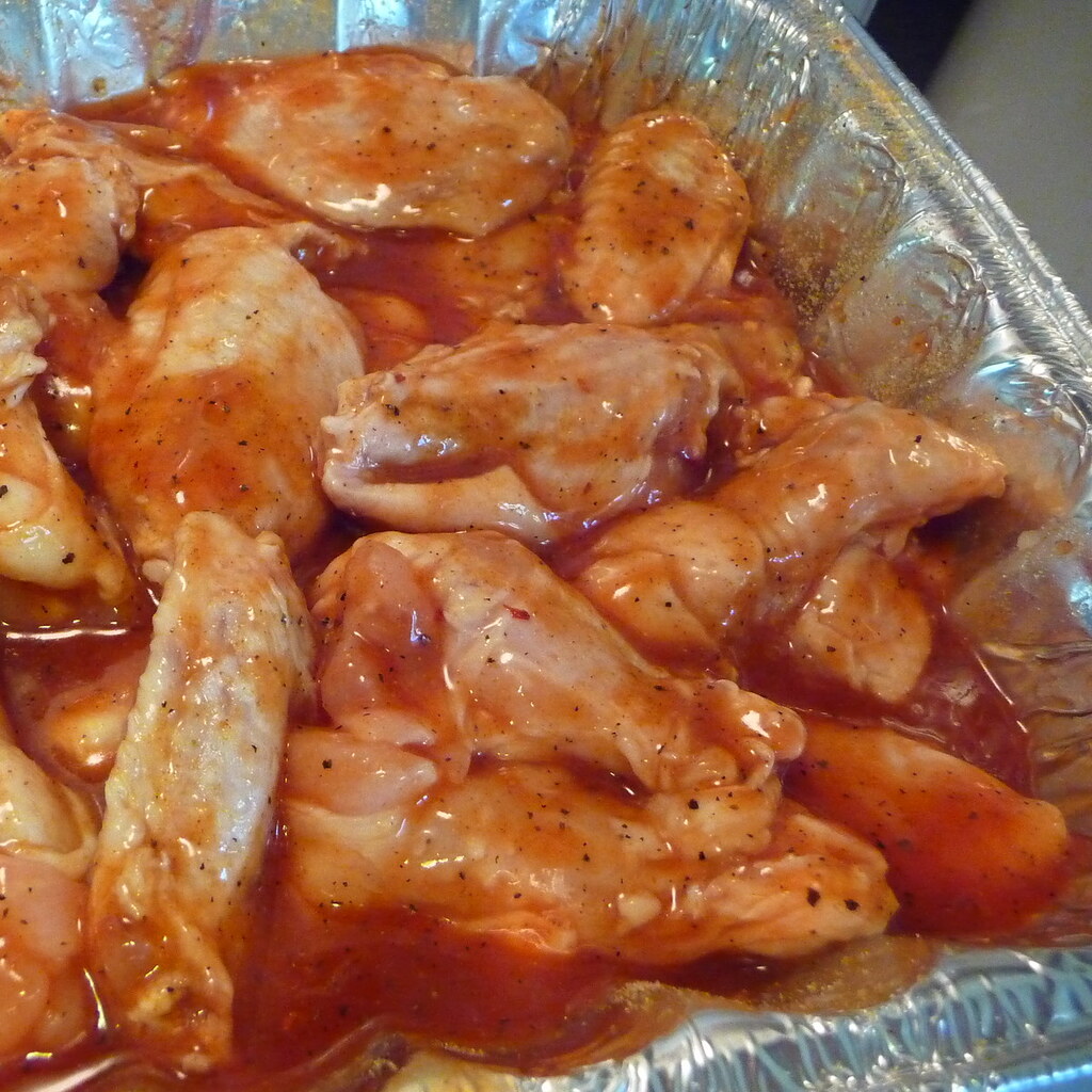 Photo of marinating chicken wings