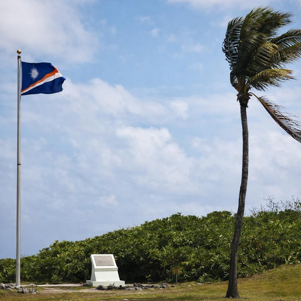 The flag of the Marshall Islands.