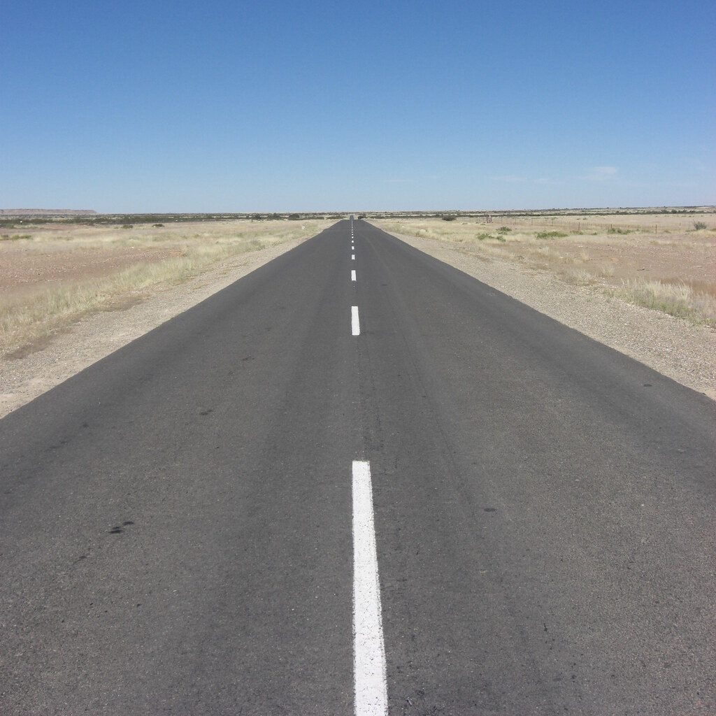 Photo of a long road
