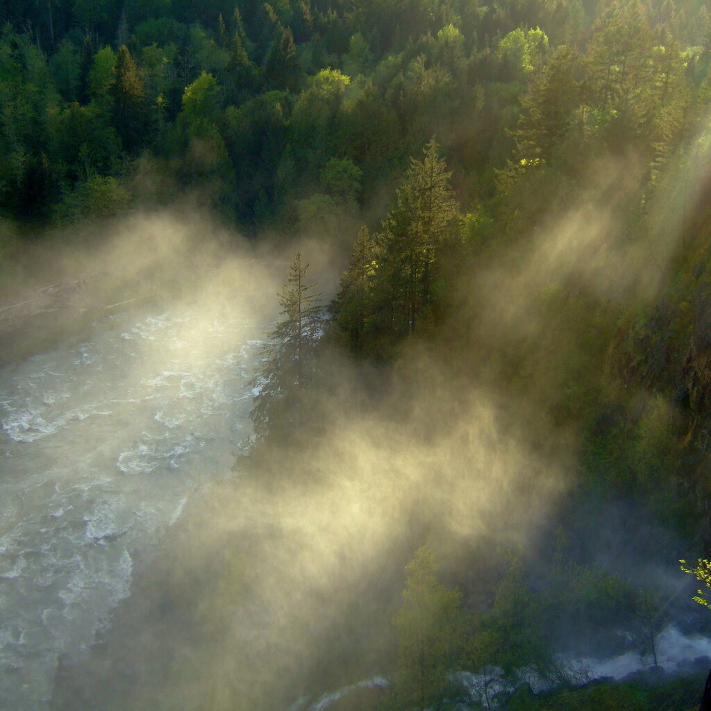 Photo of mist around a waterfall