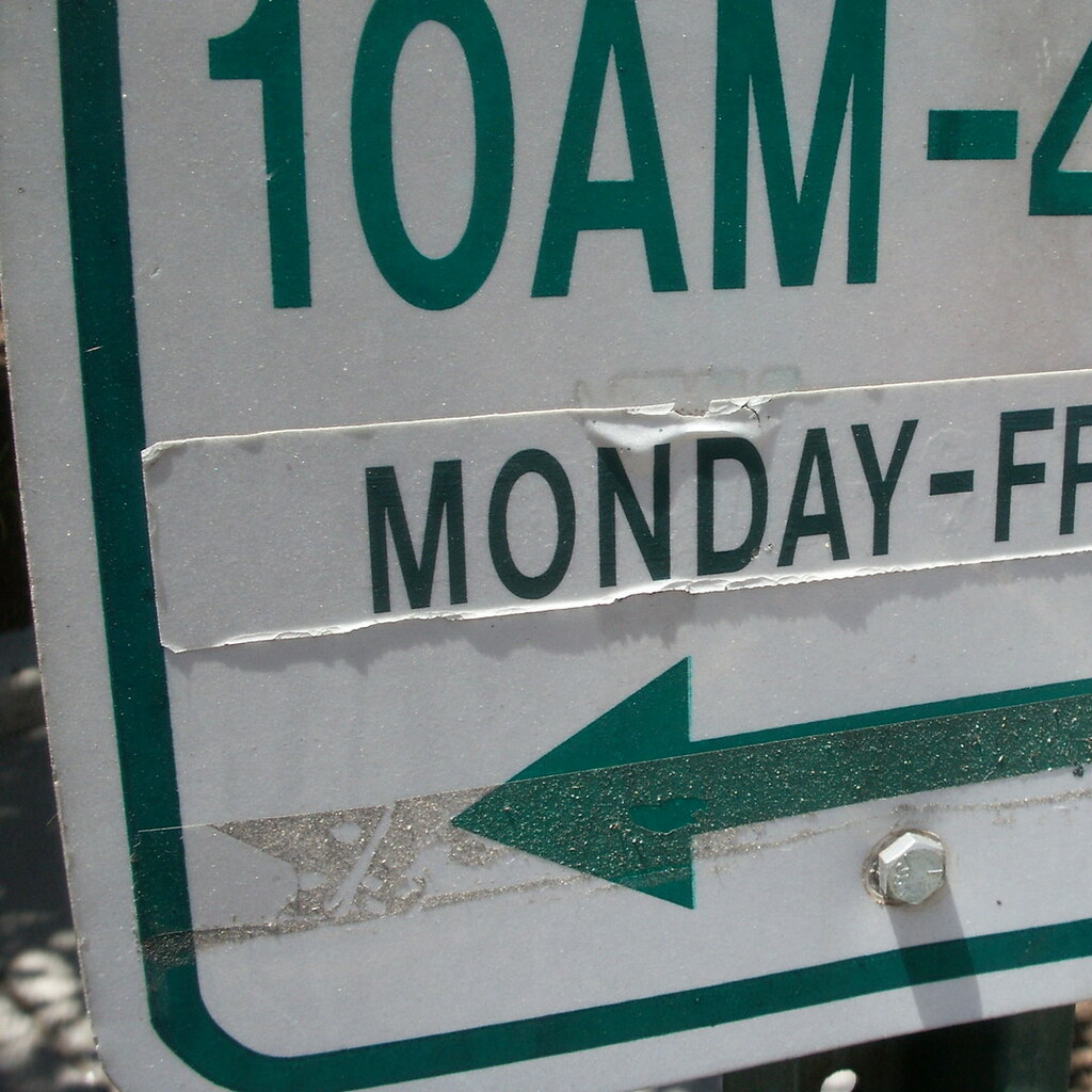 Photo of a sign saying Monday