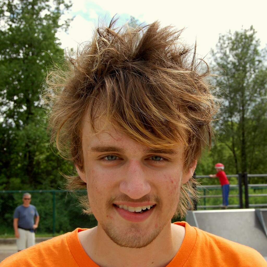 Photo of someone with mussed hair