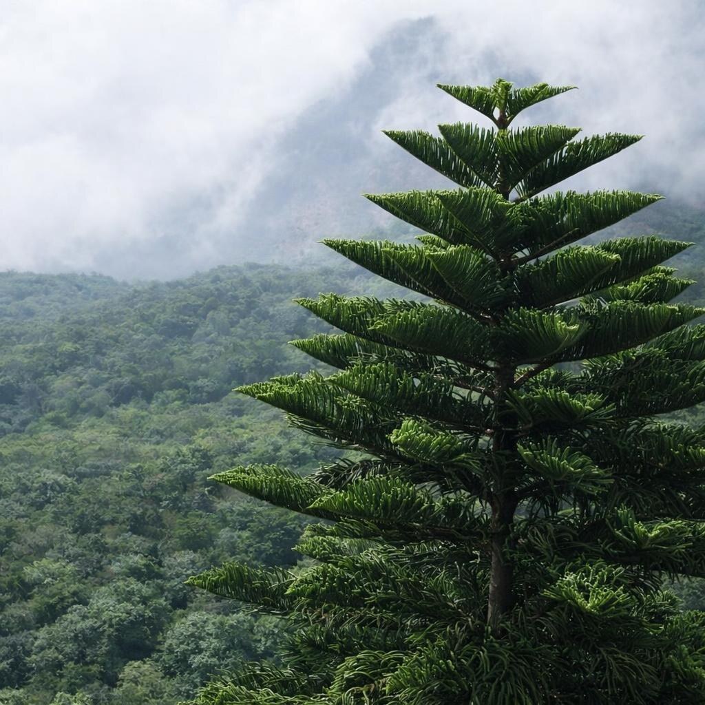 Photo of a norfolk island pine tree