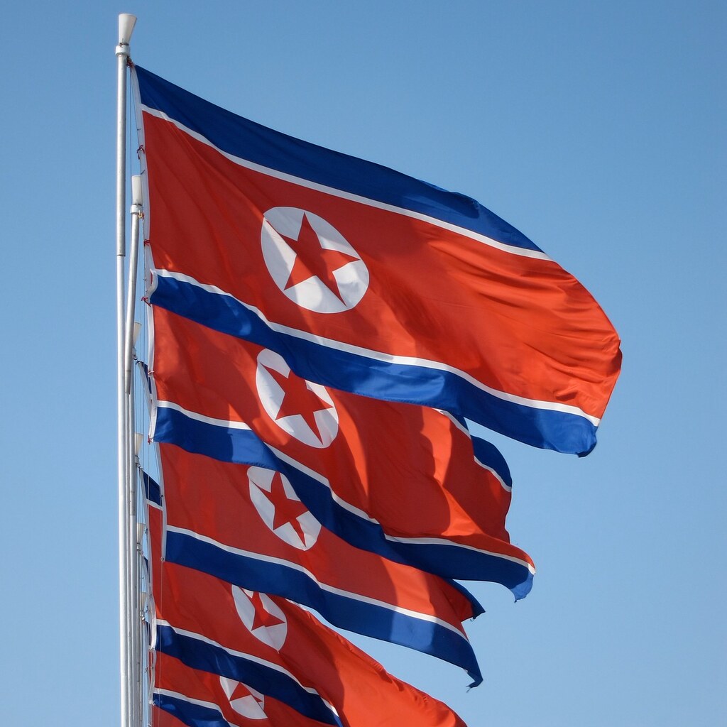 Photo of the North Korean flag