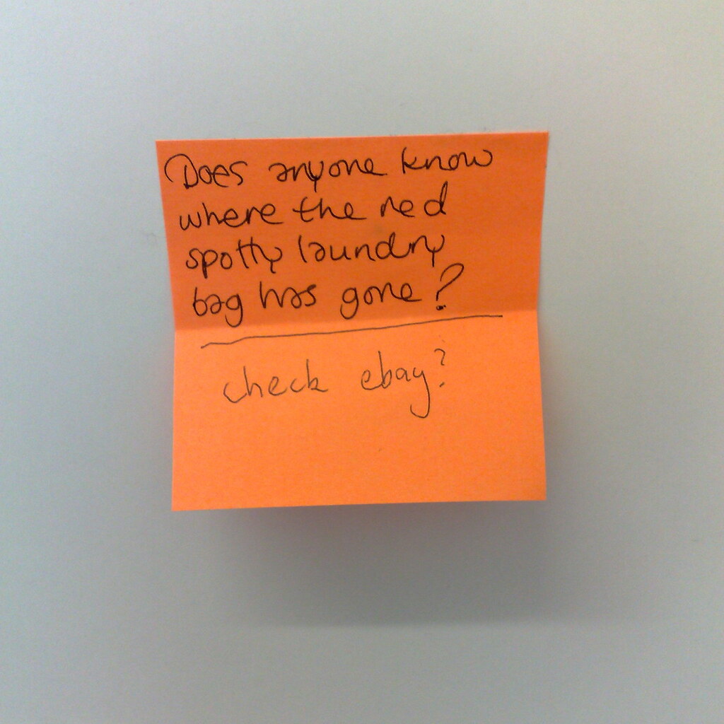 Photo of an orange note