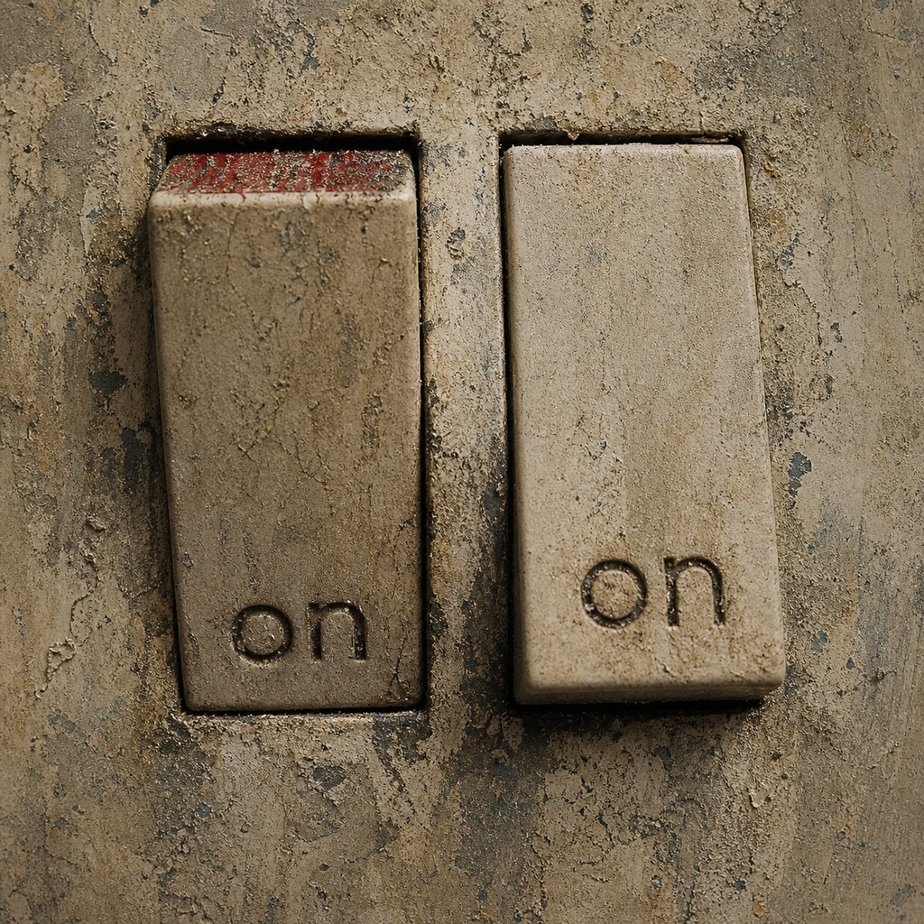 Altered photo of an weathered switch