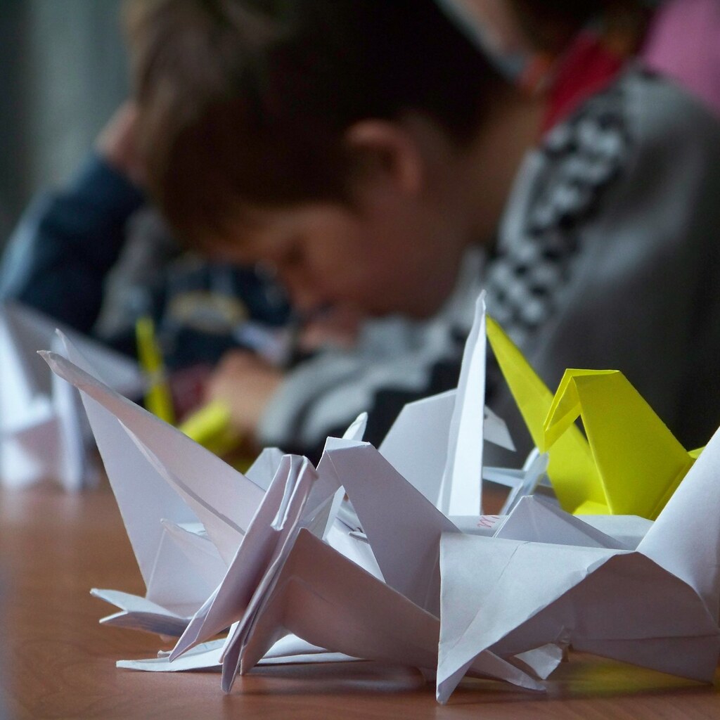 Photo of origami cranes