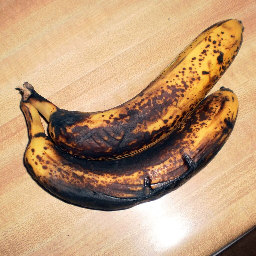 Photo of overripe bananas