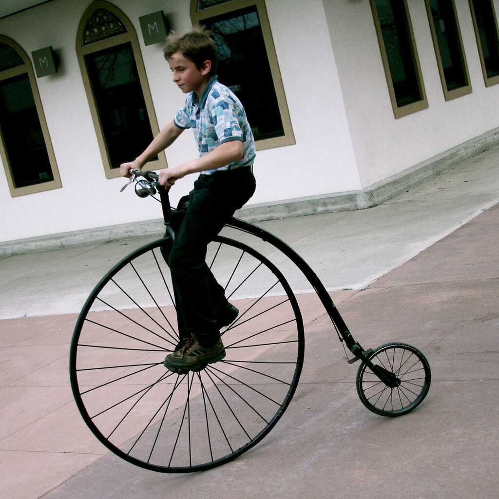 Photo of a penny farthing bicycle