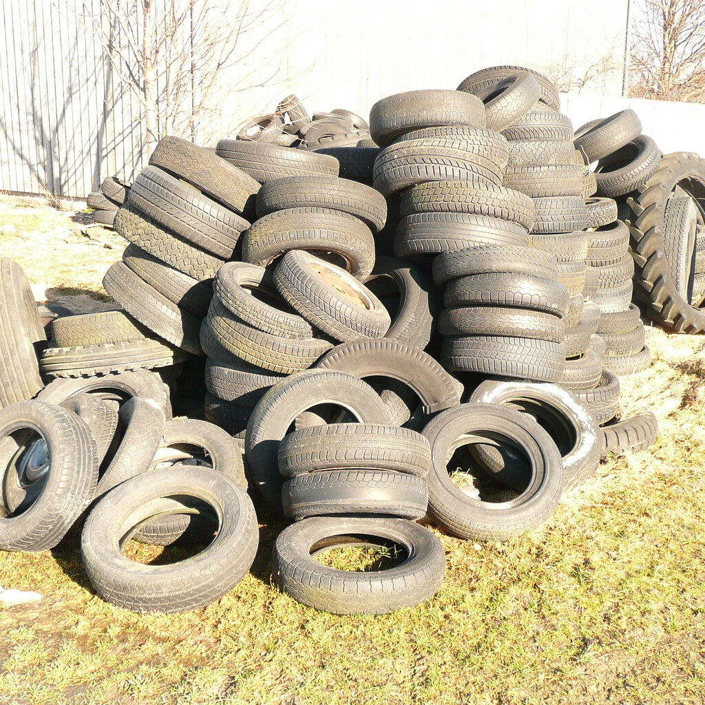 Photo of a pile of tyres
