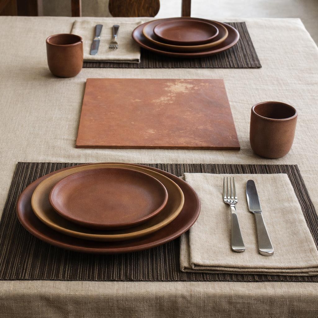 Photo of a table setting on a placemat