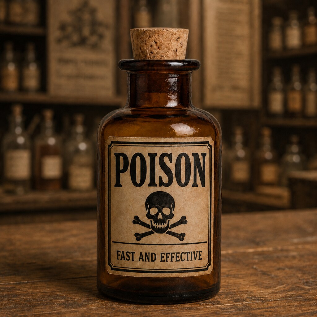 Generated image of a bottle of poison