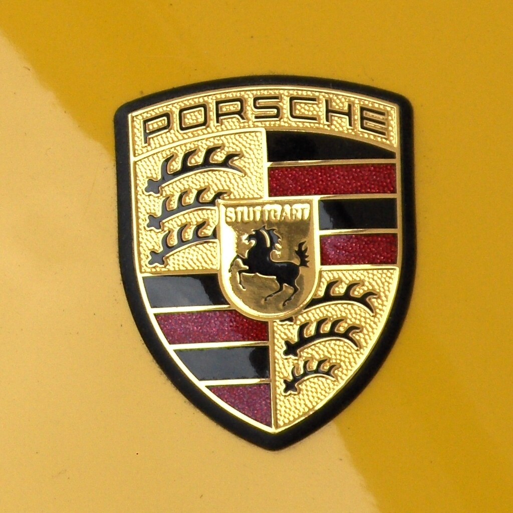 Photo of a Porsche badge