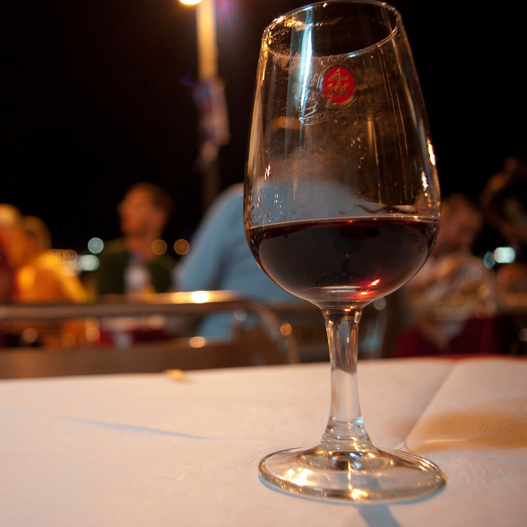 Photo of a glass of port wine