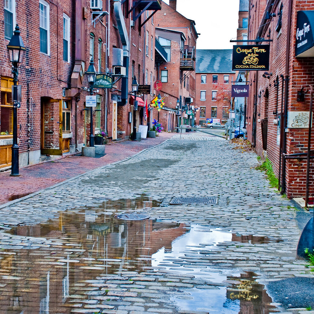 Photo of a street in Portland, Maine