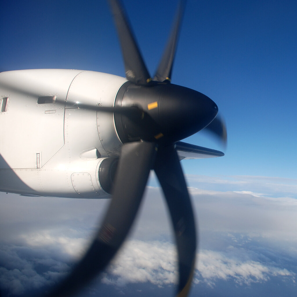 Photo of an airplane propeller