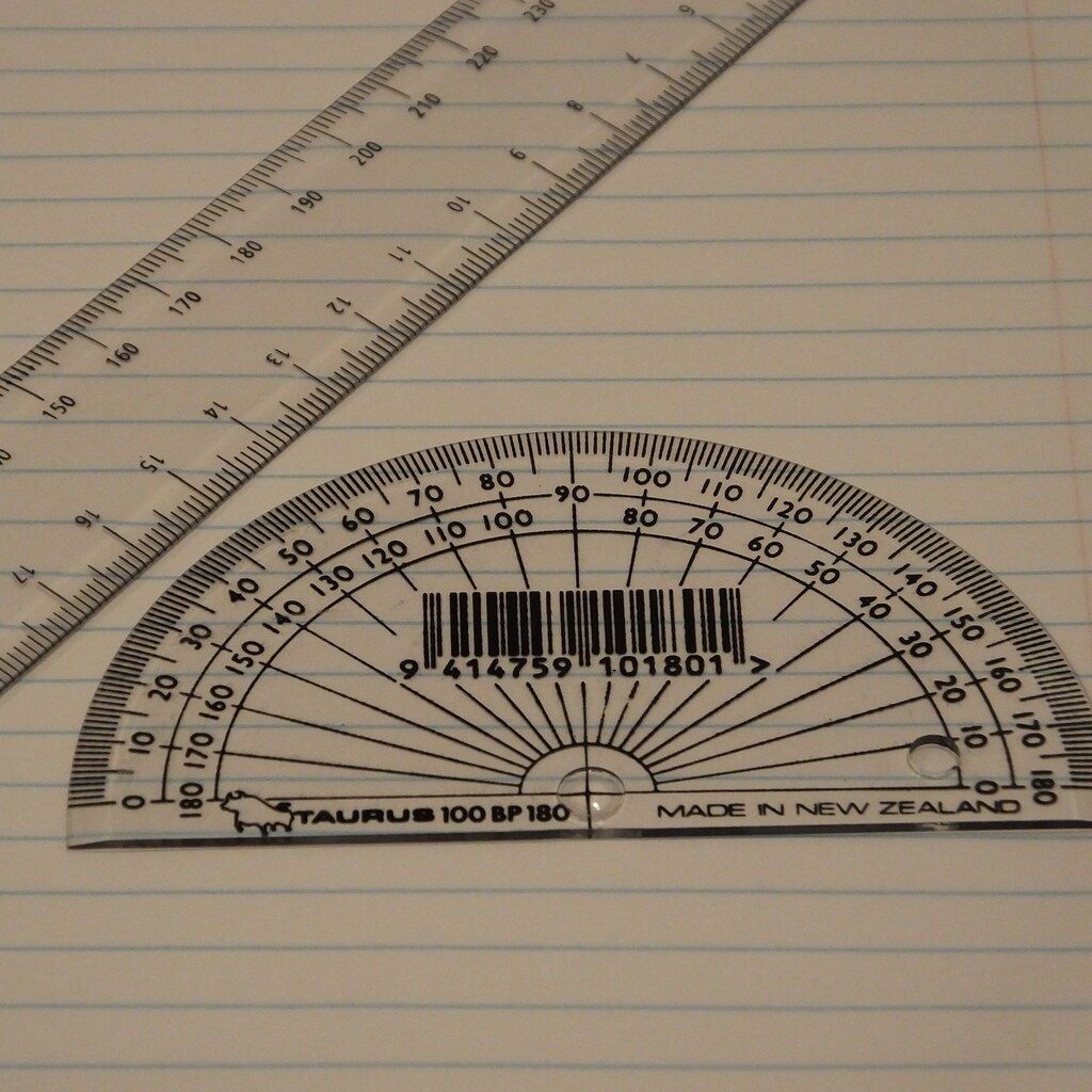 Photo of a protractor