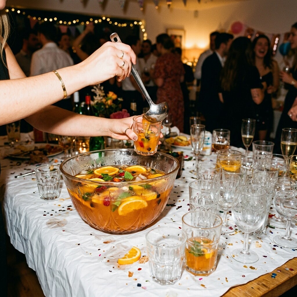 Generated image of punch at a party