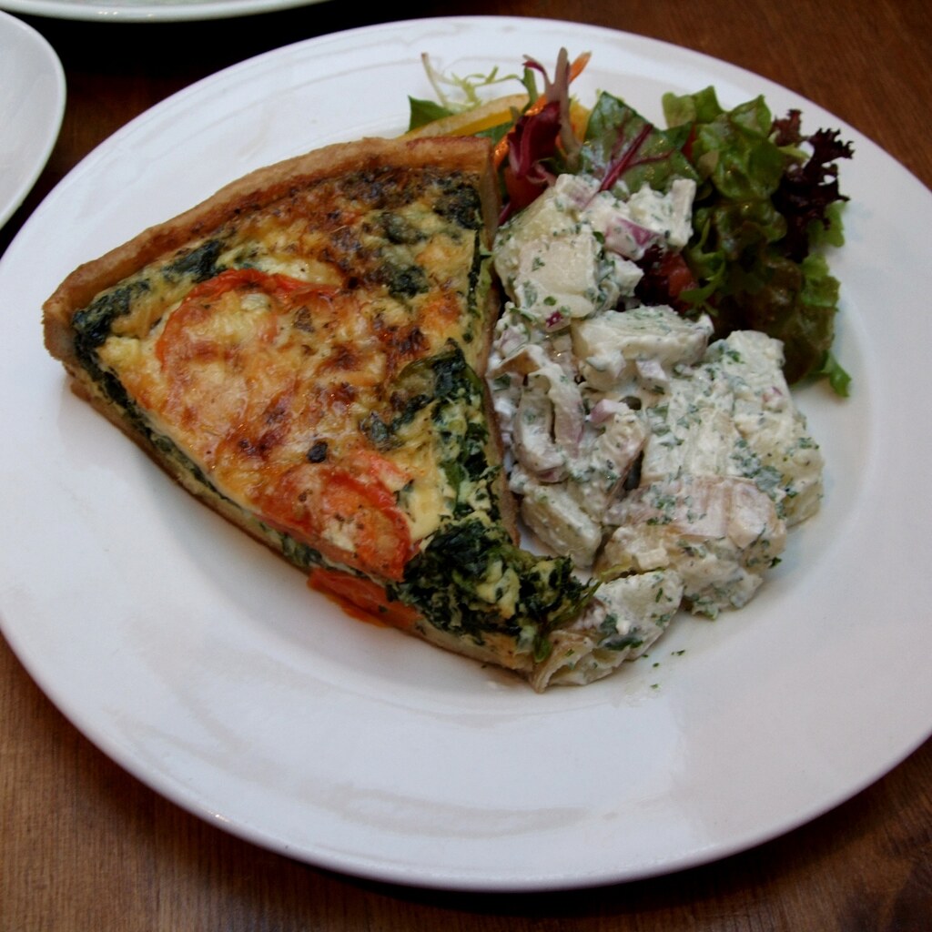 Photo of a slice of quiche