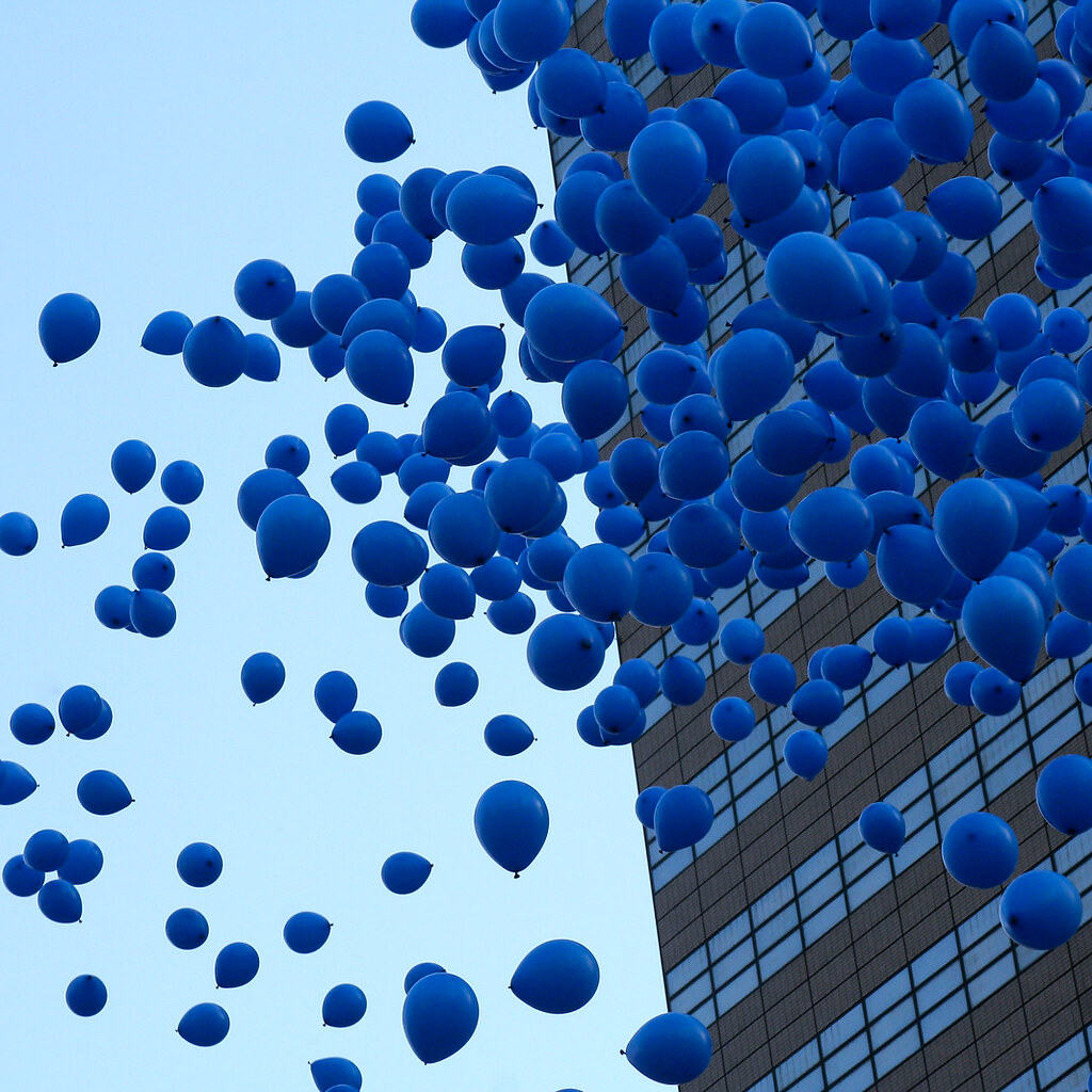 Photo of balloons rising