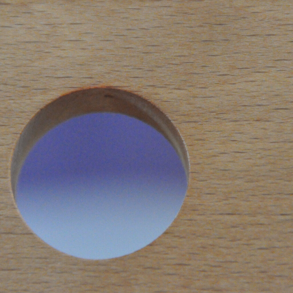 Photo of a round hole.