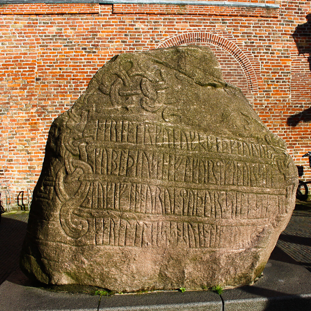 Photo of runes carved into a stone
