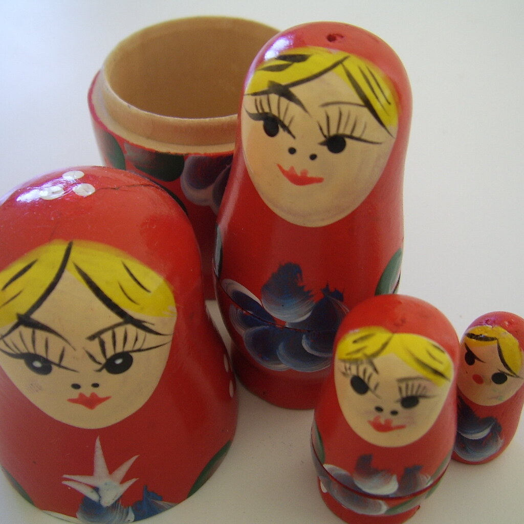 Photo of Russian dolls.