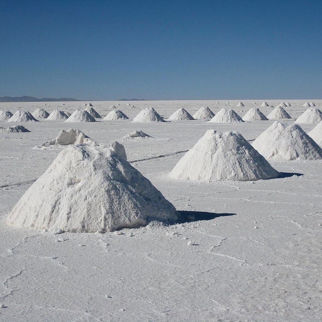 Photo of salt mounds.