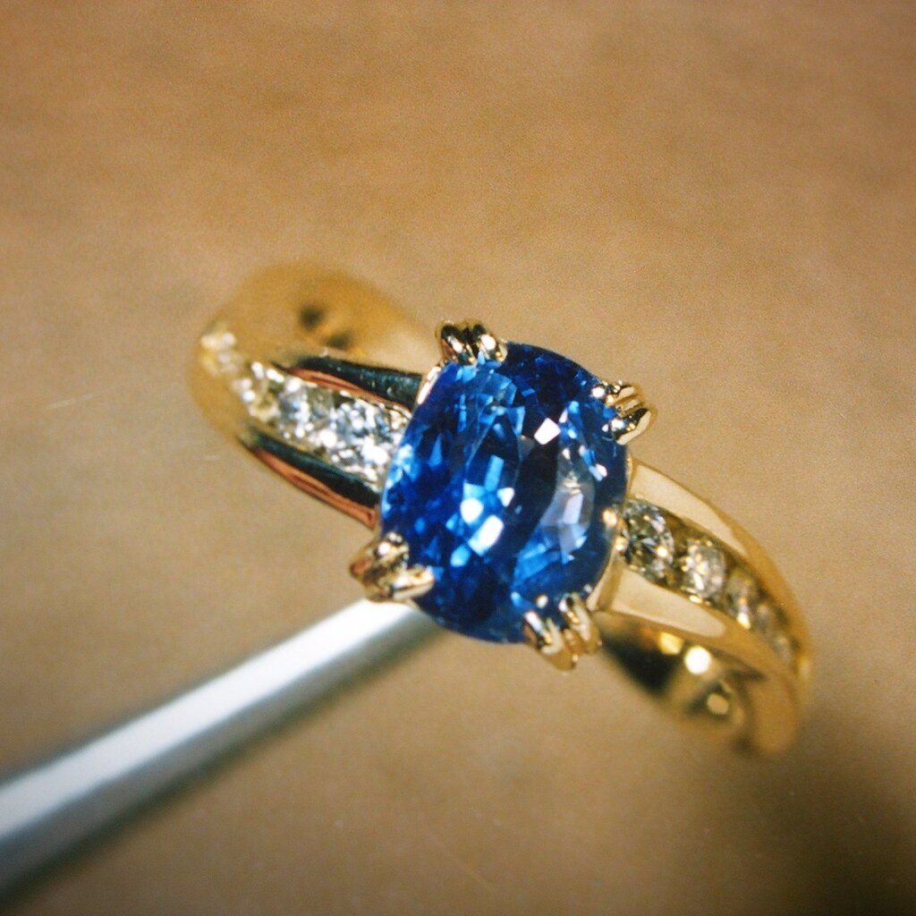 Photo of a sapphire in a ring