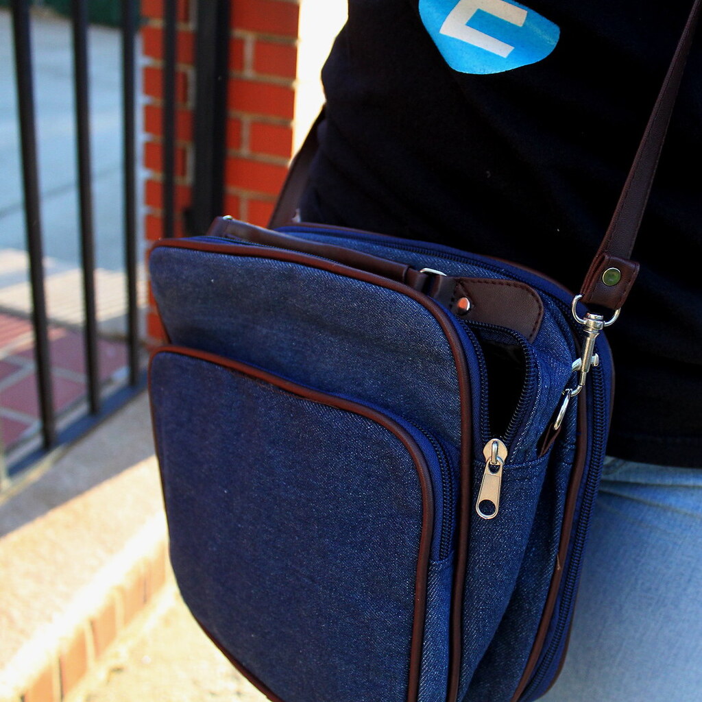 Photo of a blue satchel