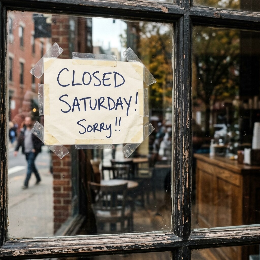 Generated image of a sign that says Saturday