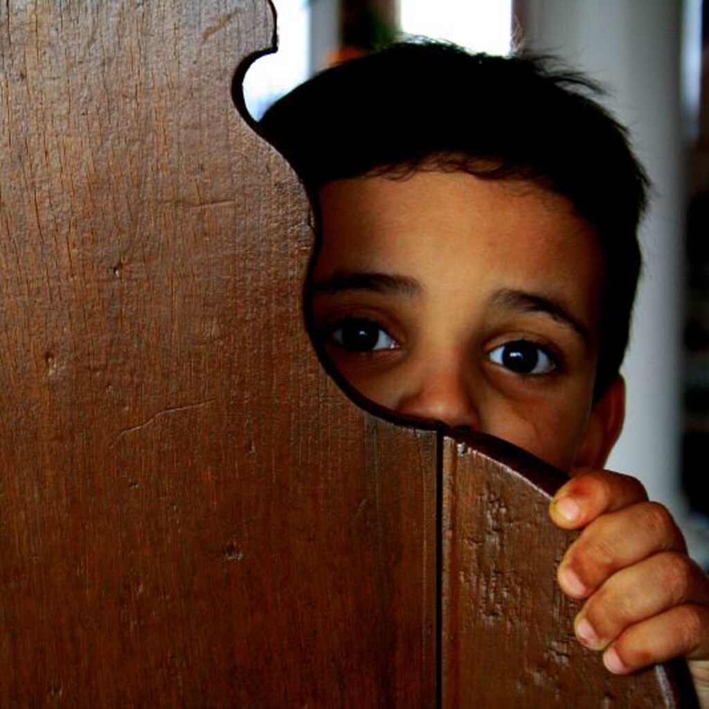 Photo of a scared boy