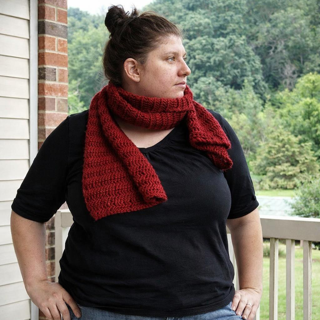 Photo of a woman wearing a scarf