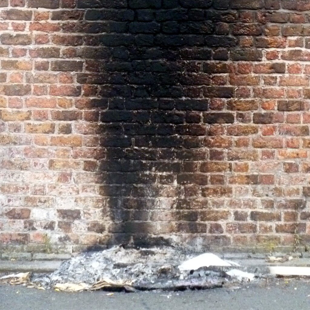 Photo of a scorched wall