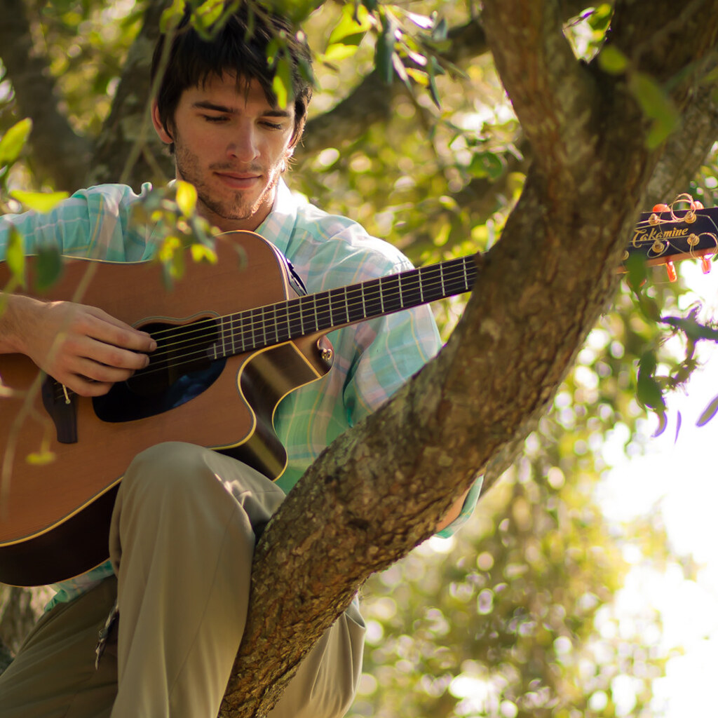 Photo of a man serenading