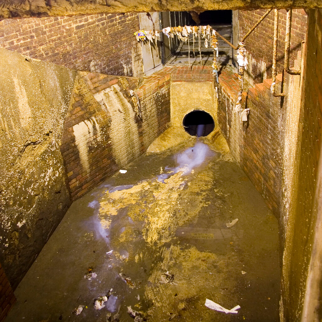 Photo taken inside a sewer