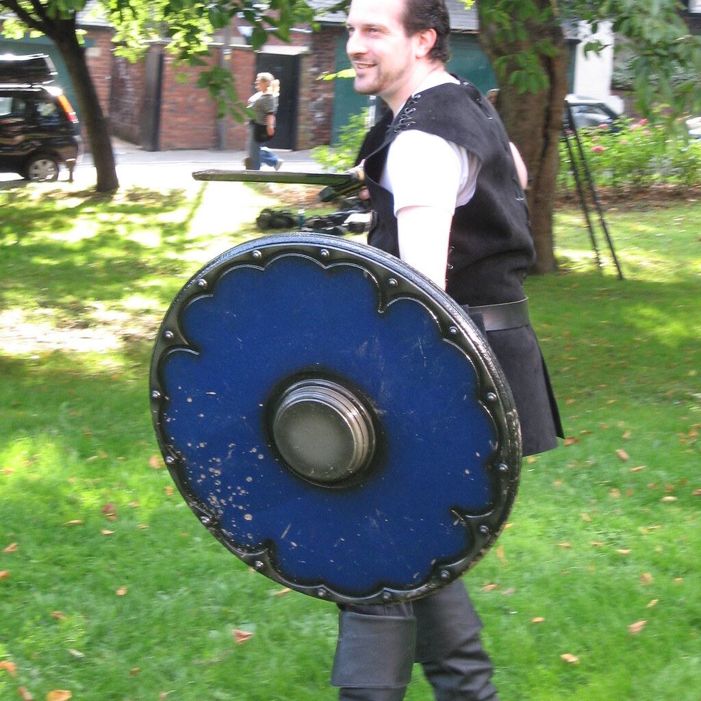 Photo of a blue shield