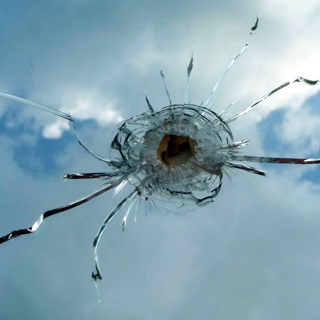 Photo of a bullet hole
