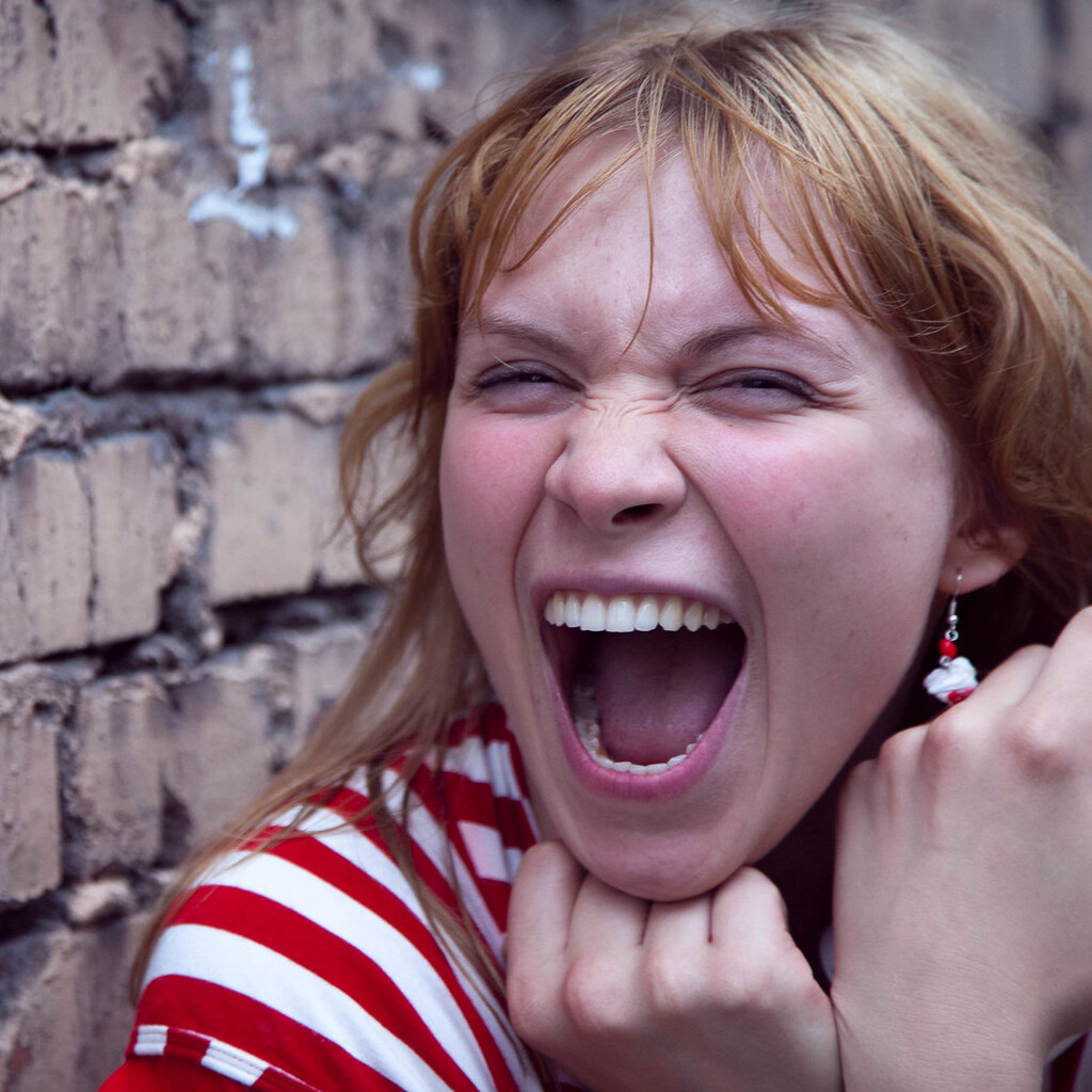 Photo of a woman shouting