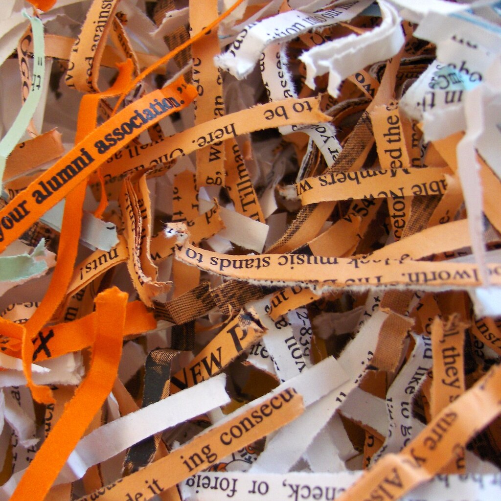 Photo of shredded paper.